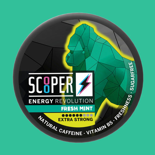 Scooper Energy Nikotinfreies Snus Fresh Mint mit 80mg Koffein