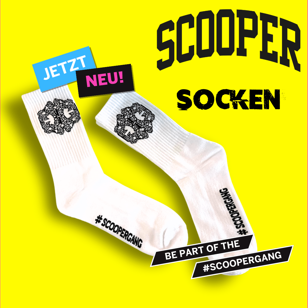 SCOOPER Energy Socken mit den #SCOOPERGANG und einer Kong Applikation. Be Part of the #SCOOPERGANG