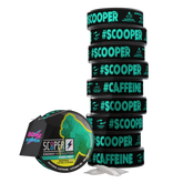 SCOOPER Energy Fresh Mint 4 Dosen mit 2 Pouches und einem 80mg Koffein Anhänger.