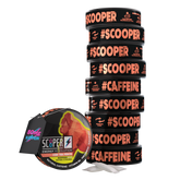 SCOOPER Energy 10er Stapel Iced Tea Peach mit Energy Pouches und 80mg Koffein Anhänger.