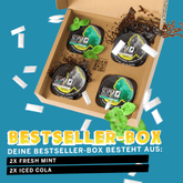 SCOOPER Energy Bestseller Box mit jeweils 2 Dosen Fresh Mint und 2 Dosen Iced Cola. 