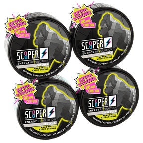 SCOOPER Energy Dosen Iced Cola im 4er Pack Extra Strong mit 80mg Koffein.