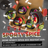 SCOOPER Energy Sporty Spice Box - mit jeweils 2 Dosen Spicy Cherry, 2 Dosen Spicy Strawberry Kiwi und 2 Dosen Cool Grapefruit