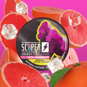 Scooper Energy Grapefruit nikotinfreies Snus 80mg Koffein Booster Vitamin b5 vegan zuckerfrei