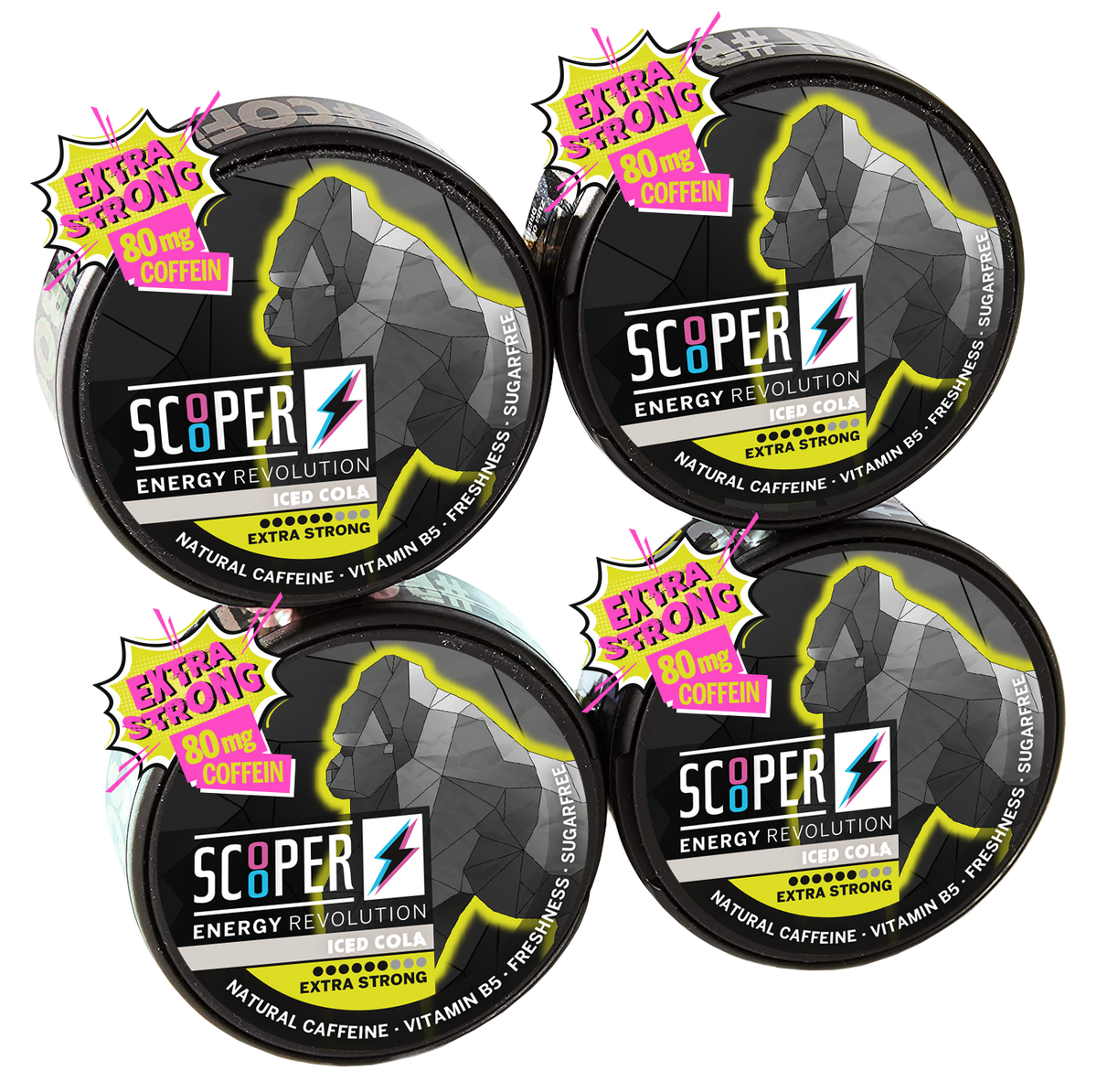 SCOOPER Energy Iced Cola Extra Strong Box (4 cans)