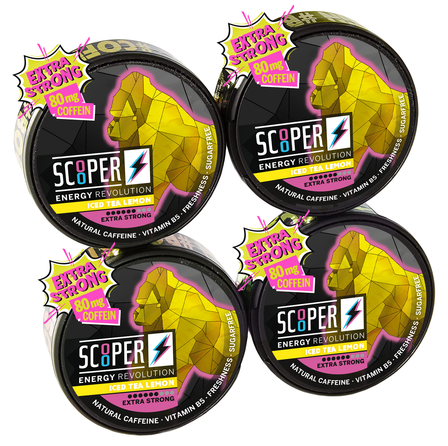 SCOOPER Energy Iced Tea Lemon Extra Strong Box (4 Dosen)